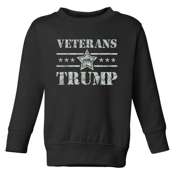 Veterans For Trump 2024 Toddler Sweatshirt