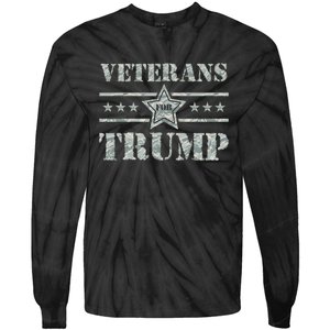 Veterans For Trump 2024 Tie-Dye Long Sleeve Shirt