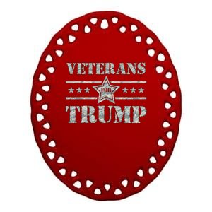 Veterans For Trump 2024 Ceramic Oval Ornament