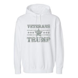 Veterans For Trump 2024 Garment-Dyed Fleece Hoodie