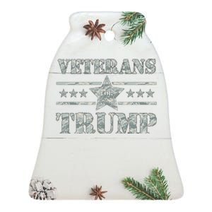 Veterans For Trump 2024 Ceramic Bell Ornament