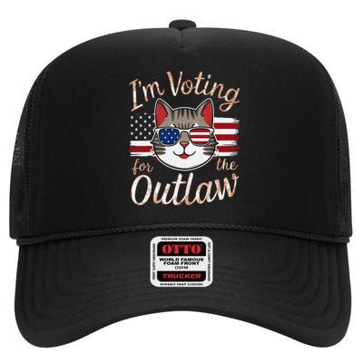 Voting For The Outlaw Bold 2024 Election Statement High Crown Mesh Back Trucker Hat