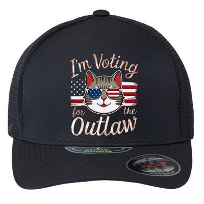 Voting For The Outlaw Bold 2024 Election Statement Flexfit Unipanel Trucker Cap