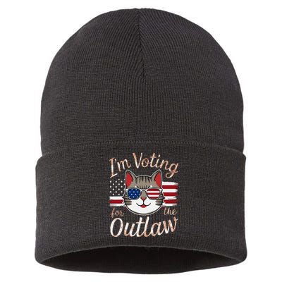 Voting For The Outlaw Bold 2024 Election Statement Sustainable Knit Beanie