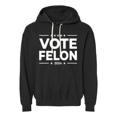 Vote Felon Trump 2024 Usa United States Stars Garment-Dyed Fleece Hoodie