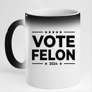 Vote Felon Trump 2024 Usa United States Stars 11oz Black Color Changing Mug