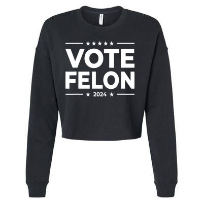 Vote Felon Trump 2024 Usa United States Stars Cropped Pullover Crew