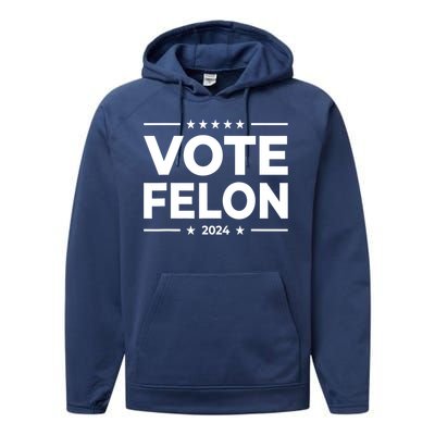 Vote Felon Trump 2024 Usa United States Stars Performance Fleece Hoodie