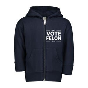 Vote Felon Trump 2024 Usa United States Stars Toddler Zip Fleece Hoodie