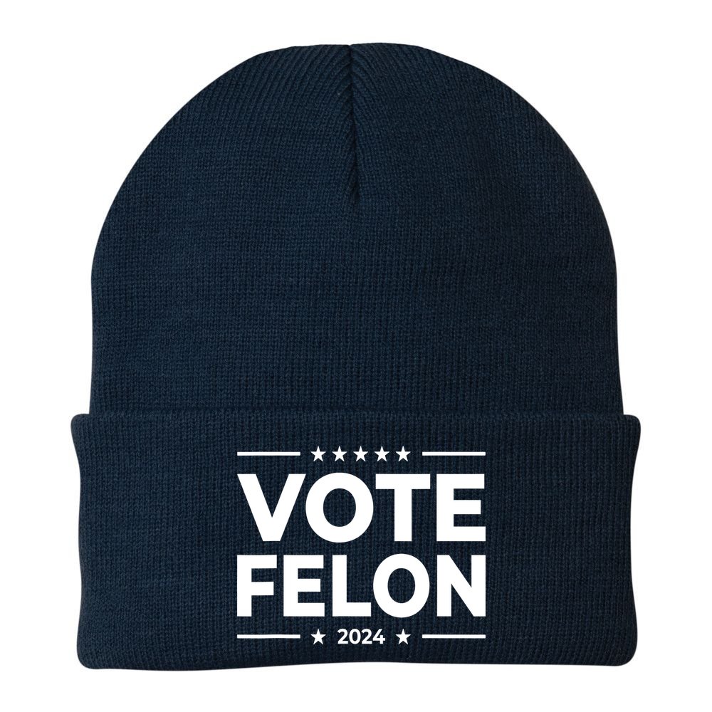 Vote Felon Trump 2024 Usa United States Stars Beanie