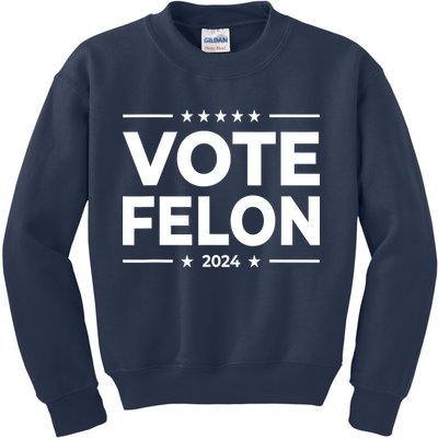 Vote Felon Trump 2024 Usa United States Stars Kids Sweatshirt