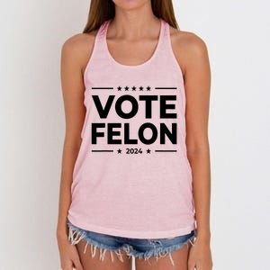 Vote Felon Trump 2024 Usa United States Stars Women's Knotted Racerback Tank