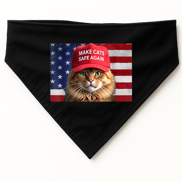 Vote For Trump Make Cats Safe Again Gift USA-Made Doggie Bandana