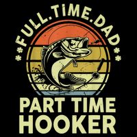 Vintage Full Time Dad Part Time Hooker Retro Adult Humor Fishing Gift Doggie Tank