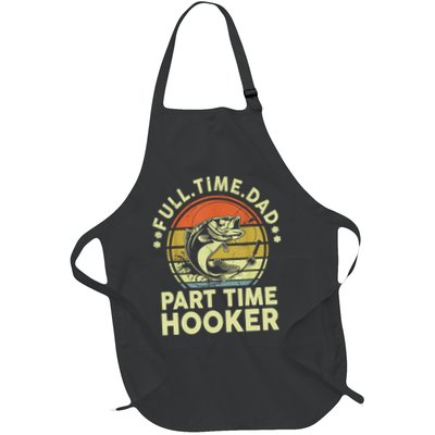 Vintage Full Time Dad Part Time Hooker Retro Adult Humor Fishing Gift Apron