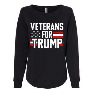 Veterans For Trump 2024 American Flag 4th Of July Gift Womens California Wash Sweatshirt