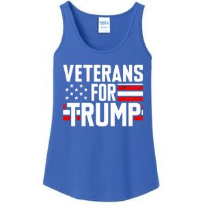 Veterans For Trump 2024 American Flag 4th Of July Gift Ladies Essential Tank