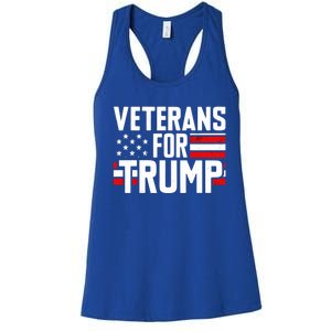 Veterans For Trump 2024 American Flag 4th Of July Gift Women's Racerback Tank