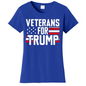 Veterans For Trump 2024 American Flag 4th Of July Gift Women's T-Shirt