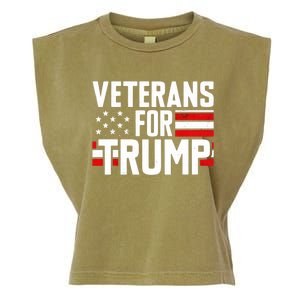 Veterans For Trump 2024 American Flag 4th Of July Gift Garment-Dyed Women's Muscle Tee