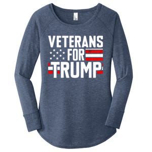 Veterans For Trump 2024 American Flag 4th Of July Gift Women's Perfect Tri Tunic Long Sleeve Shirt