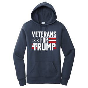 Veterans For Trump 2024 American Flag 4th Of July Gift Women's Pullover Hoodie