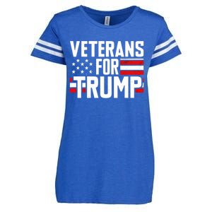 Veterans For Trump 2024 American Flag 4th Of July Gift Enza Ladies Jersey Football T-Shirt