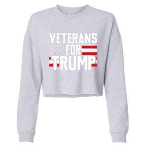 Veterans For Trump 2024 American Flag 4th Of July Gift Cropped Pullover Crew