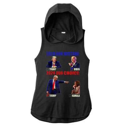 Vote For Trump! God Chose Trump To Restore Our Country! Ladies PosiCharge Tri-Blend Wicking Draft Hoodie Tank