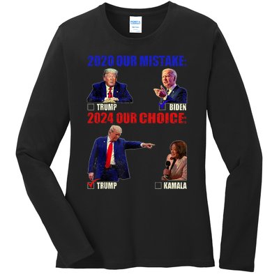 Vote For Trump! God Chose Trump To Restore Our Country! Ladies Long Sleeve Shirt