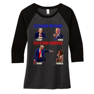 Vote For Trump! God Chose Trump To Restore Our Country! Women's Tri-Blend 3/4-Sleeve Raglan Shirt