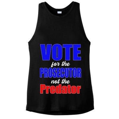 Vote For The Prosecutor Not The Predator Ladies PosiCharge Tri-Blend Wicking Tank