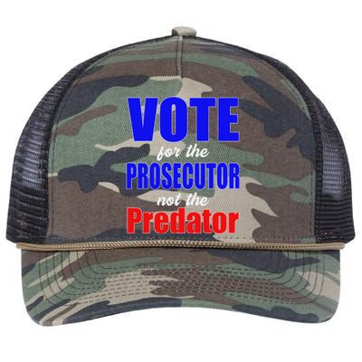 Vote For The Prosecutor Not The Predator Retro Rope Trucker Hat Cap