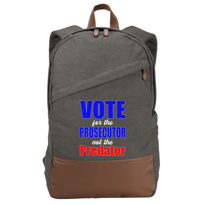 Vote For The Prosecutor Not The Predator Cotton Canvas Backpack