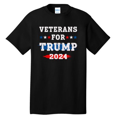 Veterans For Trump 2024 Veteran Support For Donald Trump Tall T-Shirt