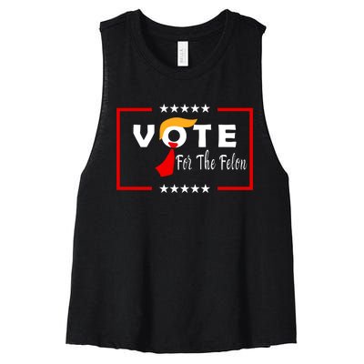 Vote Felon Trump 2024 45 And 47 Women's Racerback Cropped Tank