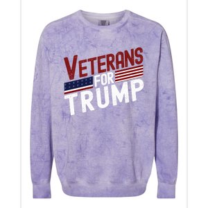 Veterans For Trump 2024 American Flag 4th Of July Gift Colorblast Crewneck Sweatshirt