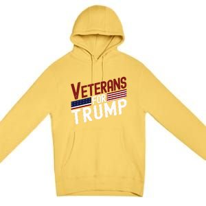 Veterans For Trump 2024 American Flag 4th Of July Gift Premium Pullover Hoodie