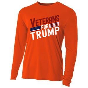 Veterans For Trump 2024 American Flag 4th Of July Gift Cooling Performance Long Sleeve Crew