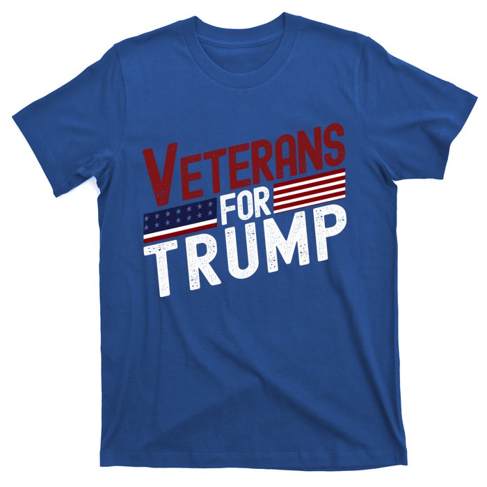 Veterans For Trump 2024 American Flag 4th Of July Gift T-Shirt