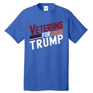 Veterans For Trump 2024 American Flag 4th Of July Gift Tall T-Shirt