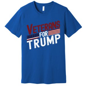 Veterans For Trump 2024 American Flag 4th Of July Gift Premium T-Shirt