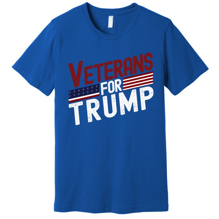 Veterans For Trump 2024 American Flag 4th Of July Gift Premium T-Shirt