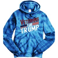 Veterans For Trump 2024 American Flag 4th Of July Gift Tie Dye Hoodie