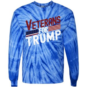 Veterans For Trump 2024 American Flag 4th Of July Gift Tie-Dye Long Sleeve Shirt