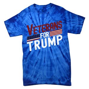 Veterans For Trump 2024 American Flag 4th Of July Gift Tie-Dye T-Shirt