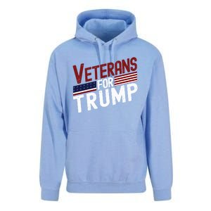 Veterans For Trump 2024 American Flag 4th Of July Gift Unisex Surf Hoodie