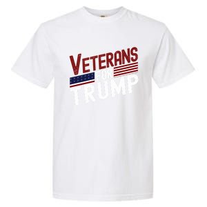 Veterans For Trump 2024 American Flag 4th Of July Gift Garment-Dyed Heavyweight T-Shirt