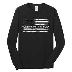 Veterans For Trump 2024 Election 2024 Tall Long Sleeve T-Shirt