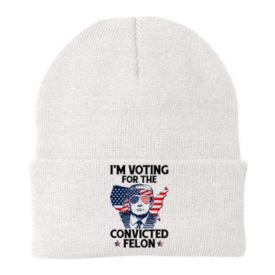 Voting For The Convicted Felon Pro Trump 2024 Knit Cap Winter Beanie